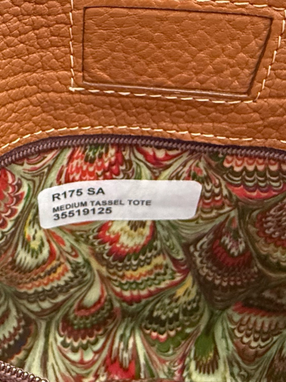 Vintage Dooney & Bourke Tan Pebble Leather Medium Tassel Tote - Picture 13 of 14